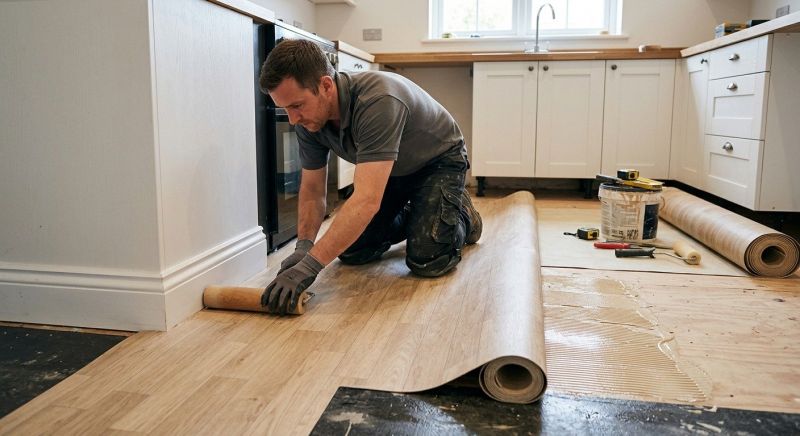 Sheet Linoleum Installation in Akron, OH